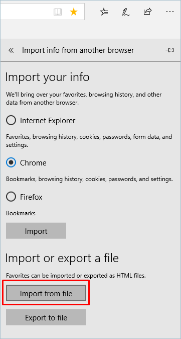 从文件导入收藏夹