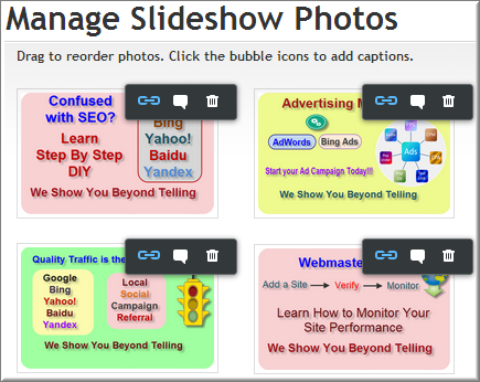 Weebly 幻灯片图像的链接选项
