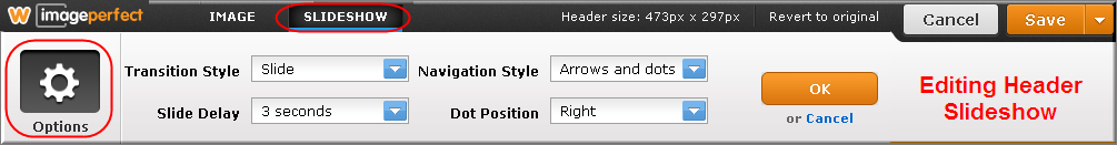 编辑 Weebly 标题幻灯片