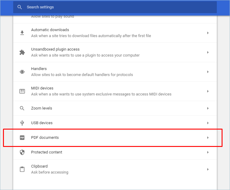 检查 PDF 文档选项