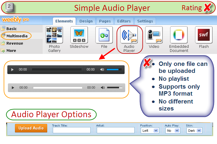 Weebly 音频播放器