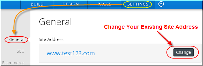 更改 Weebly 网站地址