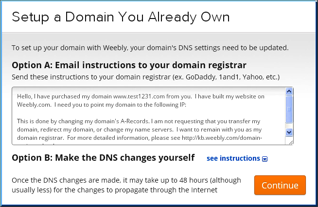在 Weebly 中设置您自己的域