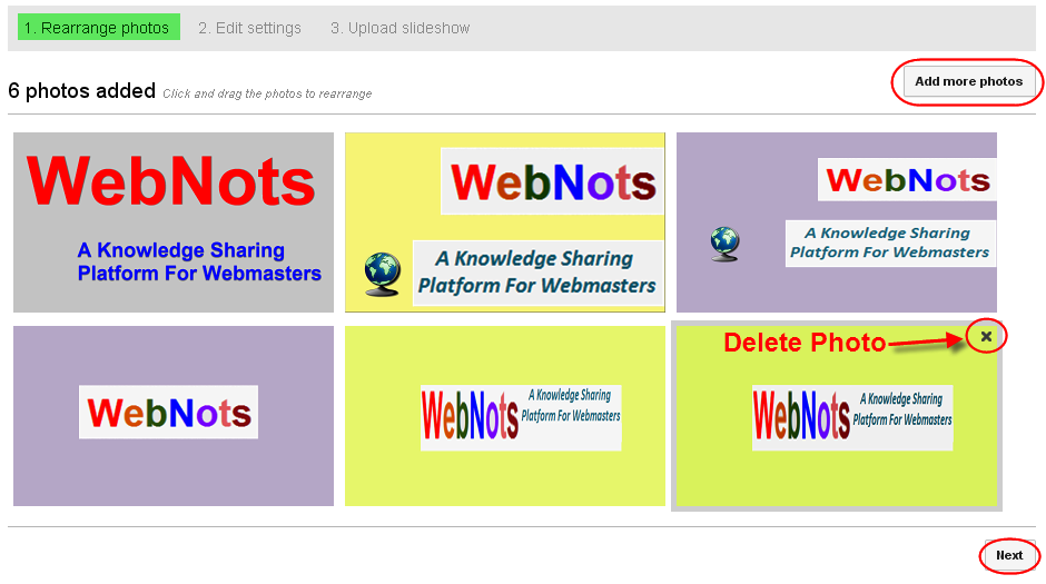 重新排列、删除和添加照片