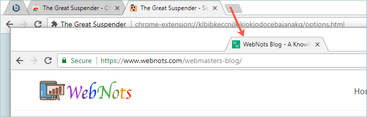 在 Chrome 中拖动标签