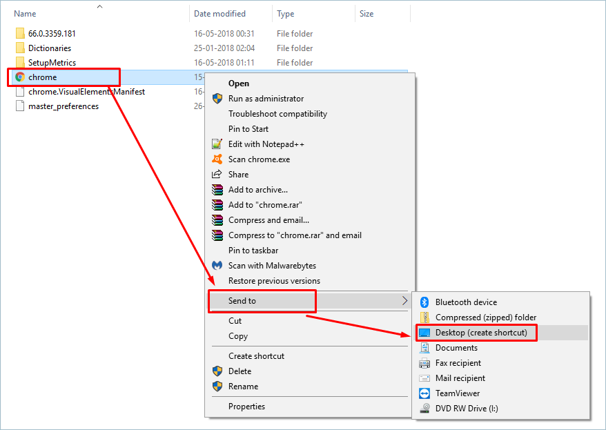 创建 Chrome 桌面快捷方式