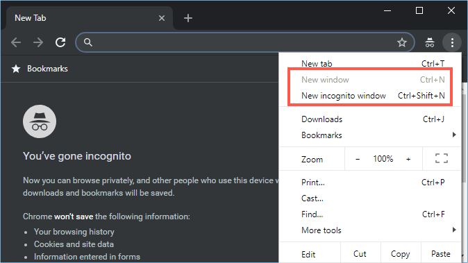 新窗口选项已禁用