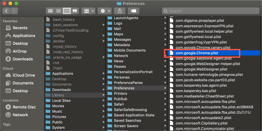 查找 Google 首选项文件