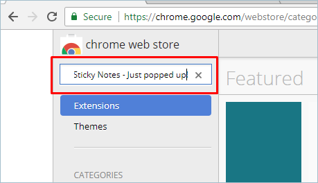 在 Chrome 中搜索便笺扩展