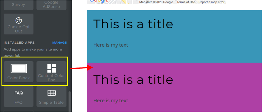 Weebly 与 App 中的彩色文本框