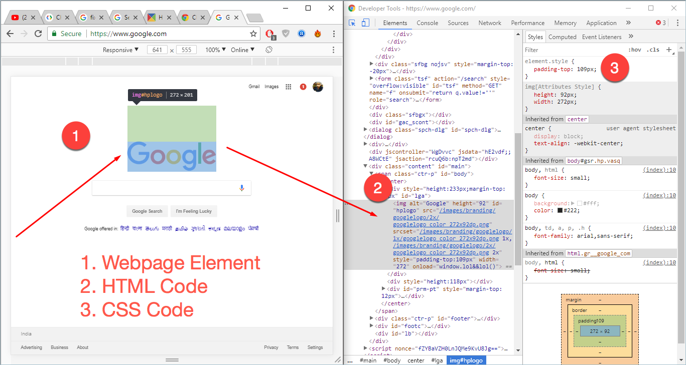 在开发者工具中查看代码