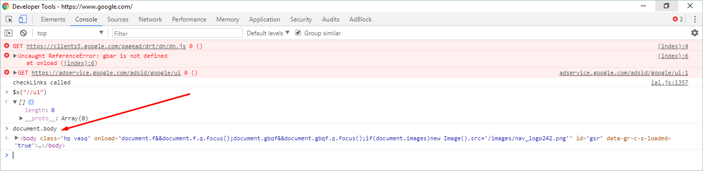 在控制台中运行命令