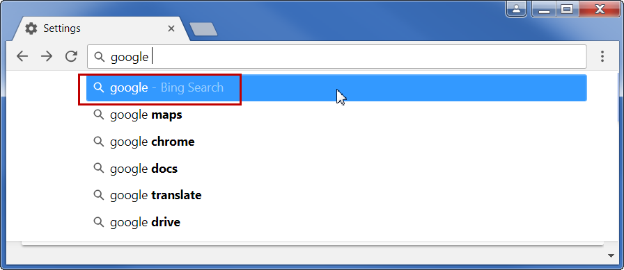 通过默认搜索引擎使用预测进行搜索
