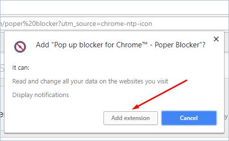 为 Poper Blocker 添加扩展按钮