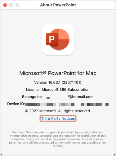 在 Mac 中查找 Office 产品版本