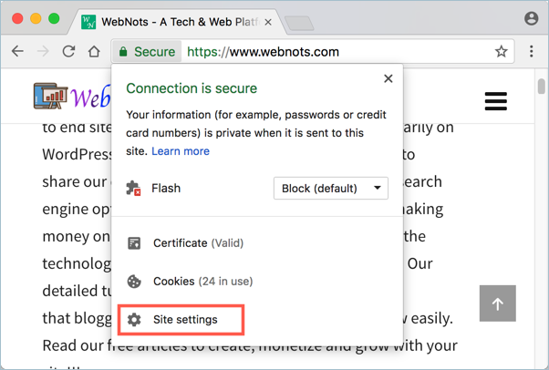 访问特定站点设置