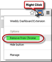 从 Chrome 中删除 Weebly 扩展程序
