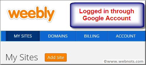 在 Chrome 应用中访问 Weebly 帐户