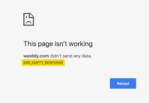Chrome 中的 ERR_EMPTY_RESPONSE 错误