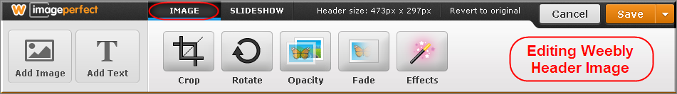编辑 Weebly 标题图像