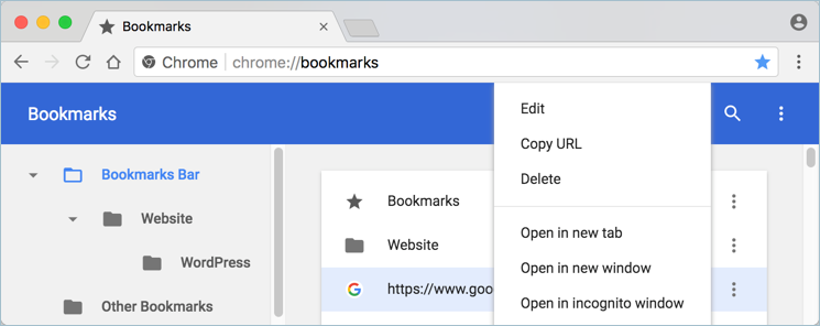 从书签管理器中删除书签
