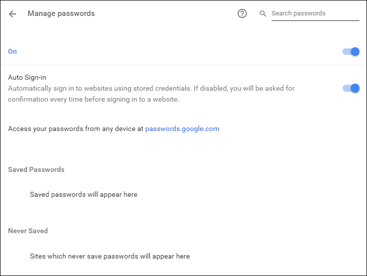 Chrome 密码管理器
