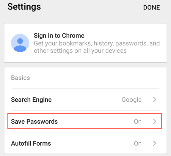 在 Chrome iOS 中保存密码