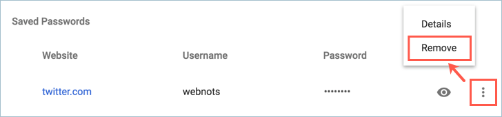 删除 Chrome 中保存的密码