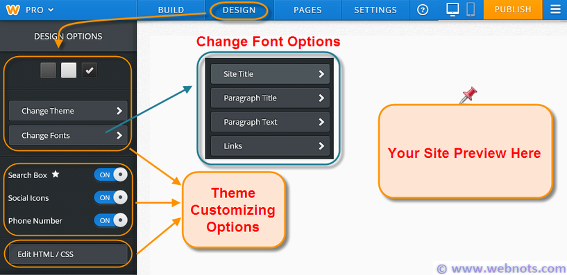 Weebly 主题自定义选项