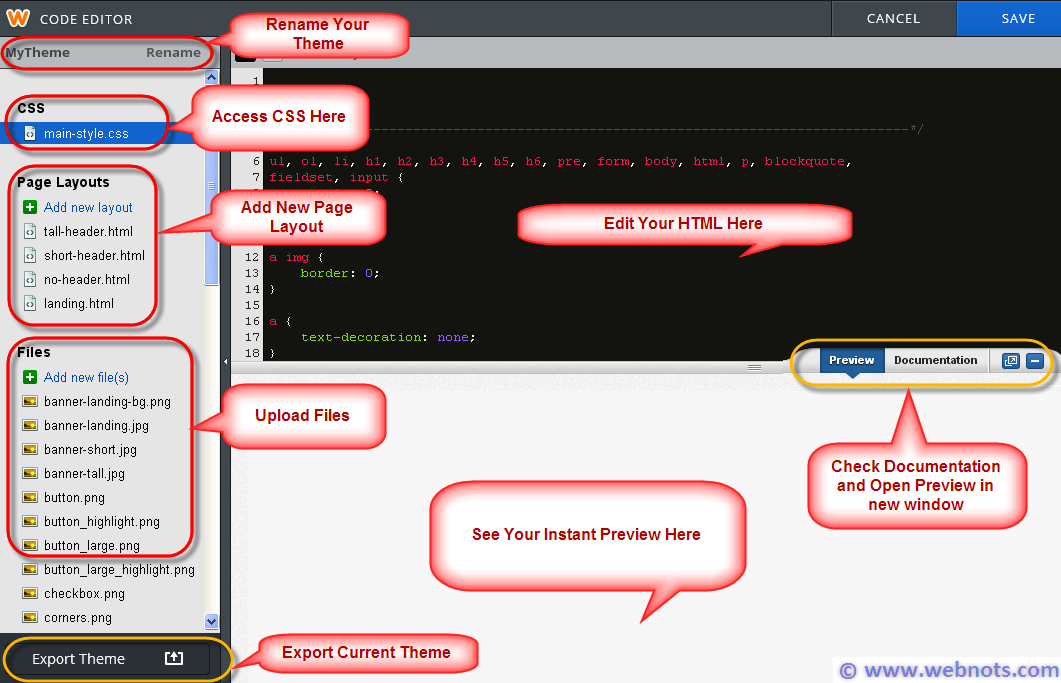 Weebly 主题自定义 - 编辑 HTML 和 CSS