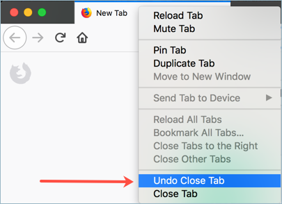 撤消 Firefox 中的关闭选项卡
