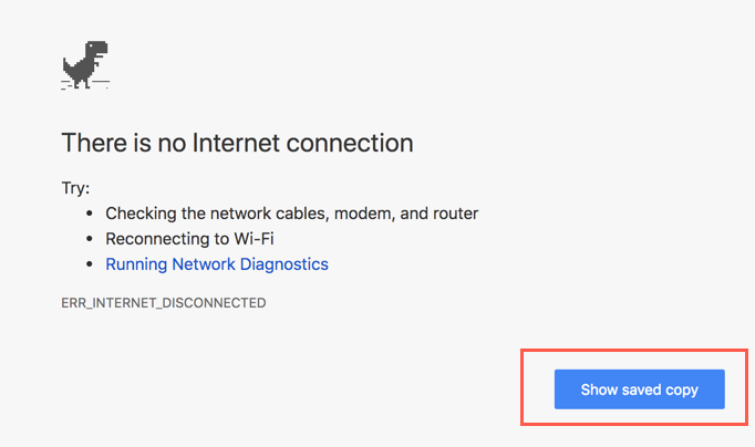 在 Chrome 中查看已保存的网页副本