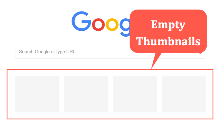 Chrome 在新标签页上显示空缩略图