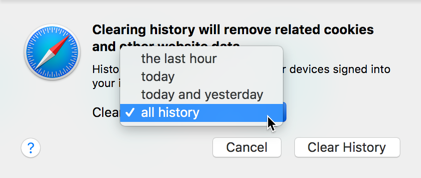 在 Safari Mac 中删除历史记录