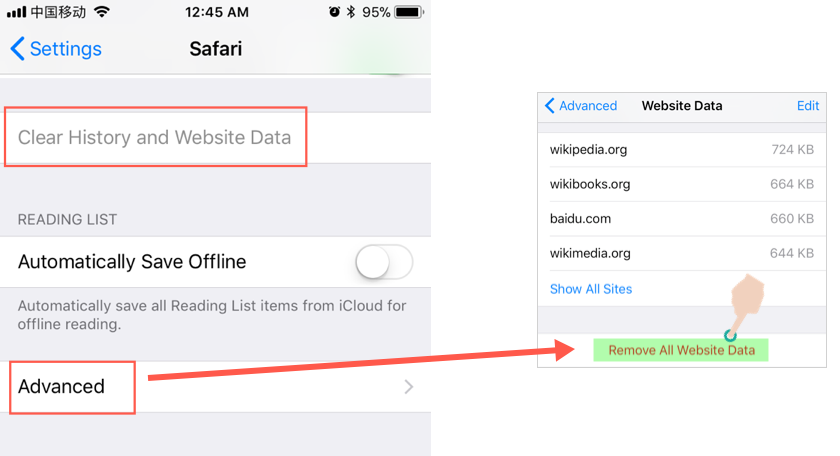 在 Safari iOS 中删除浏览历史记录