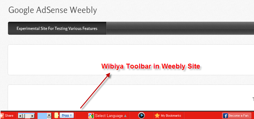 旧 Wibiya 工具栏的外观