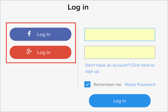 通过 Facebook Weebly 登录