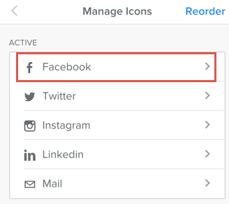 Weebly 中的 Facebook 社交图标