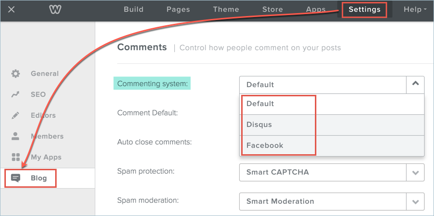 在 Weebly 博客中启用 Facebook 评论系统