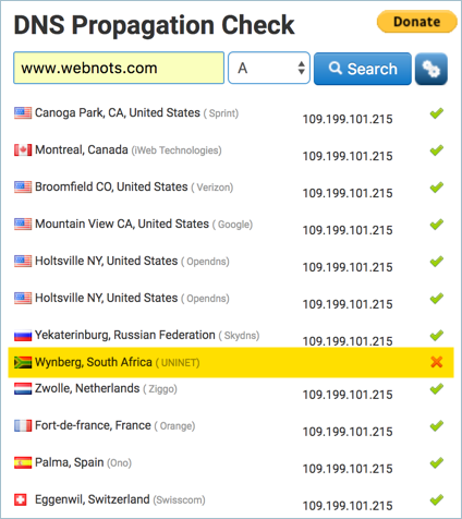 DNS 传播检查工具