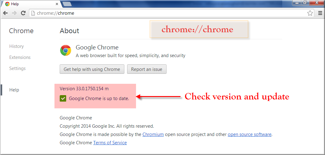 Chrome 版本和更新检查命令