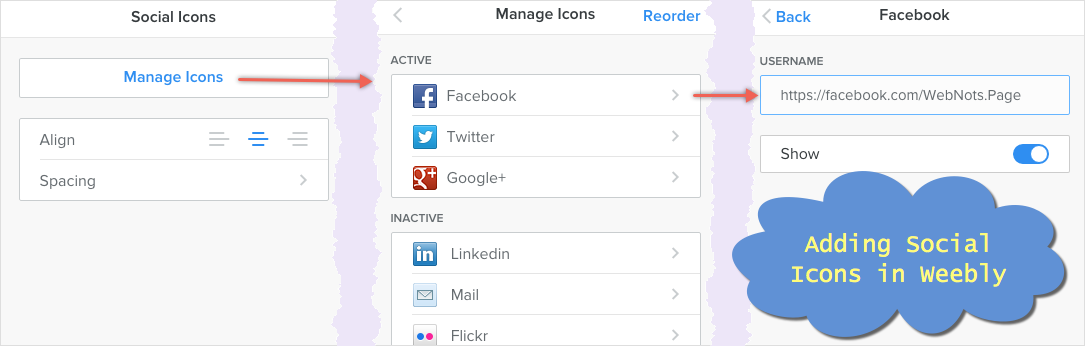 在Weebly网站中添加自定义社交图标