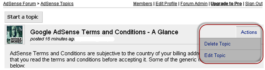 在 Weebly 中编辑和删除论坛帖子
