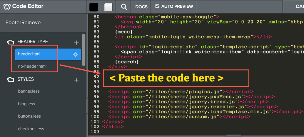 在 Weebly 源 HTML 文件中插入代码