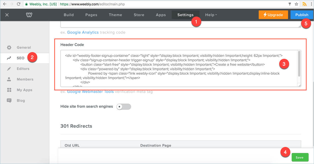 在标头代码部分添加代码