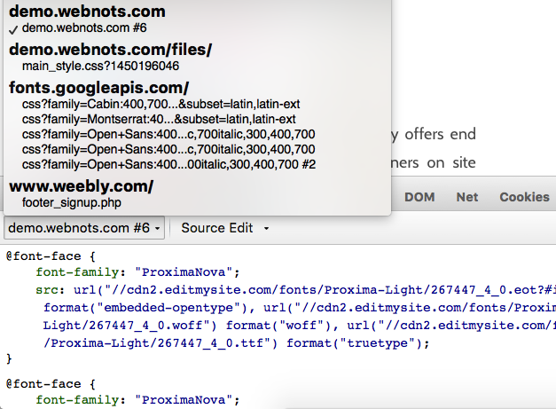 在 Firebug 中查看 CSS 文件