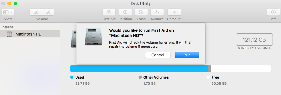 使用急救检查硬盘