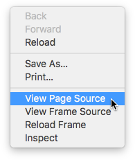 在谷歌浏览器中查看页面源代码