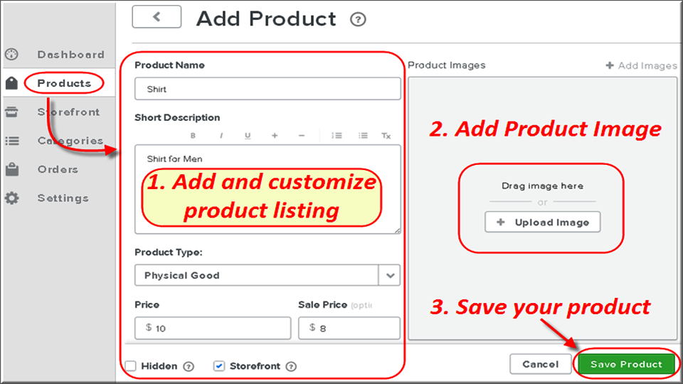 在 Weebly 商店中添加产品