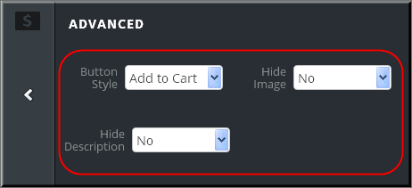 高级 Weebly 产品元素选项